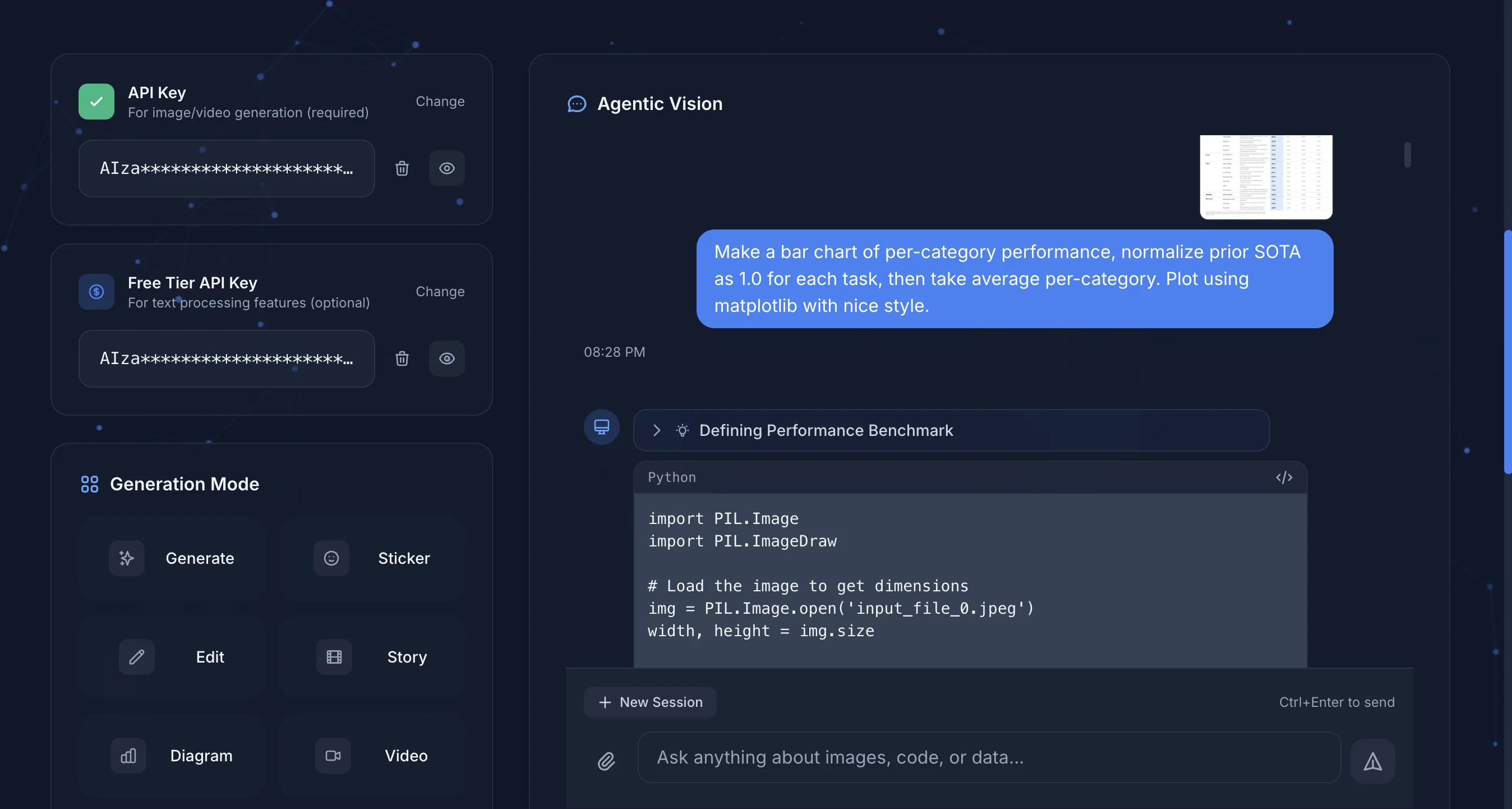 Agentic Vision Chat Interface