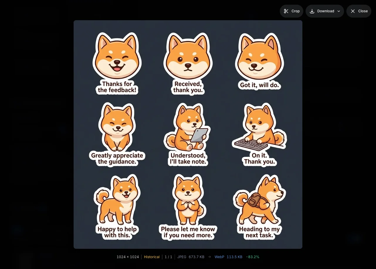 Lightbox Crop Feature